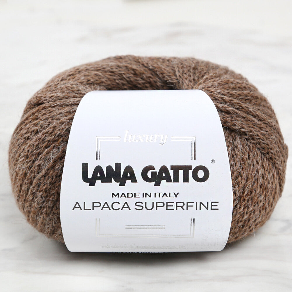 LANA GATTO ALPACA SUPERFINE Kahverengi El Örgü İpi - 8479